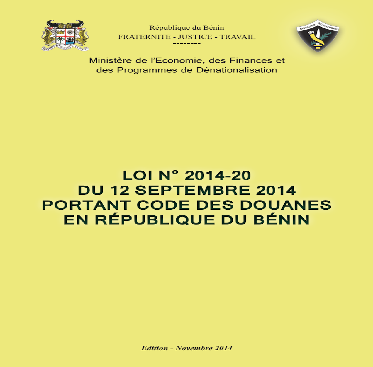 Code des douanes en république du Bénin